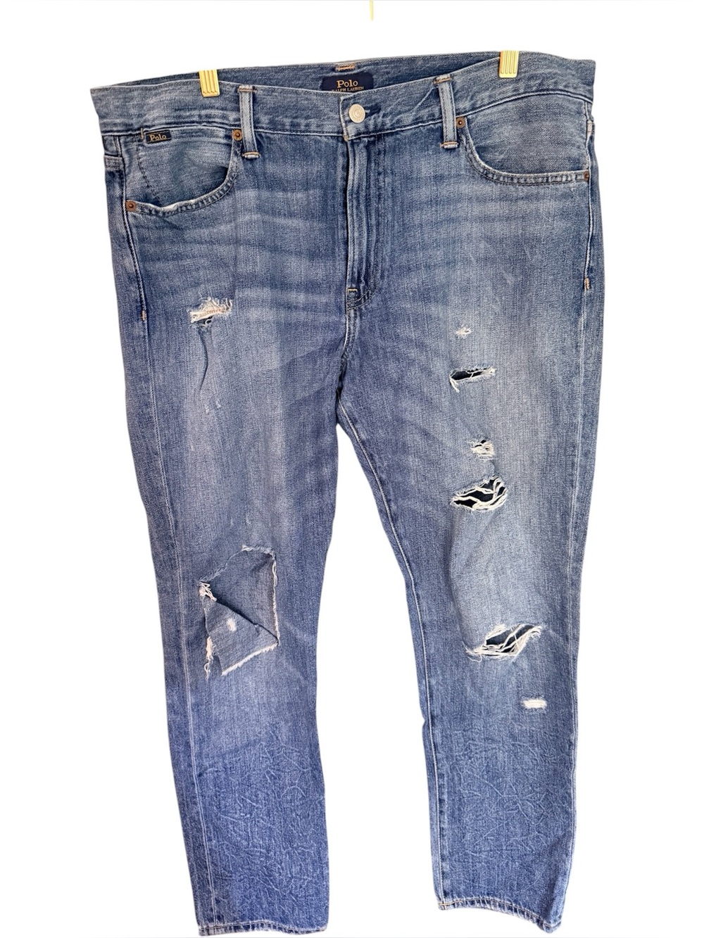 Polo Ralph Lauren Astor the boyfriend Slim Distressed Blue Denim Jeans Sz. 32